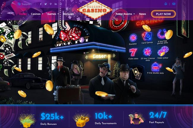 Gangster 1 Casino Website Design - Players and Elements