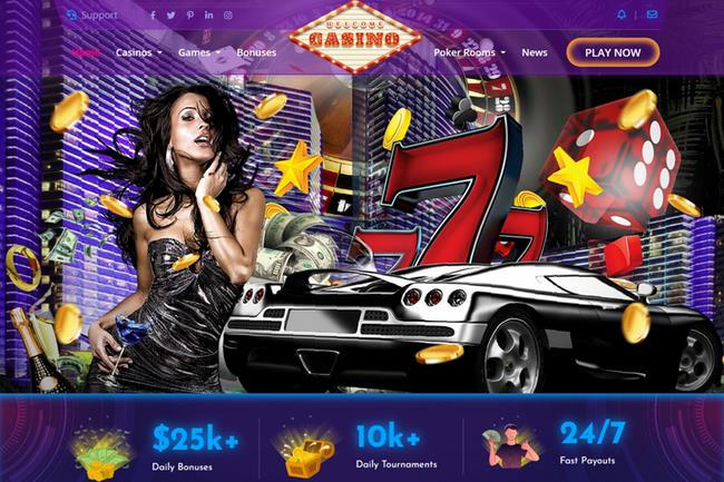 Las Vegas 3 Casino Website Design - Player and Elements