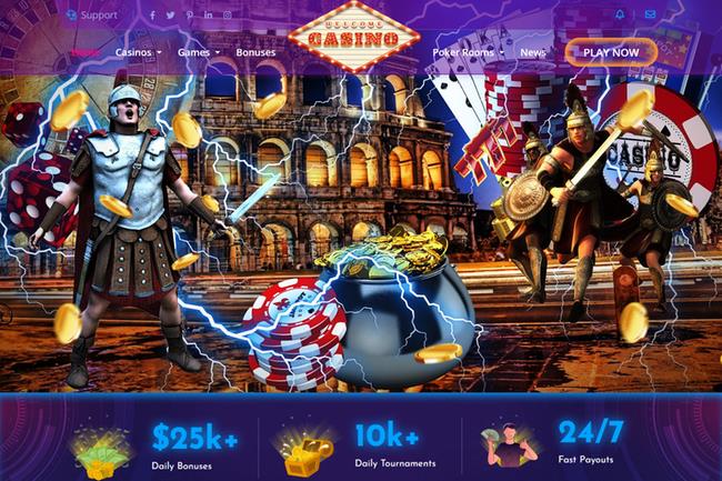 Roman Empire 1 Casino Website Design - Casino Elements