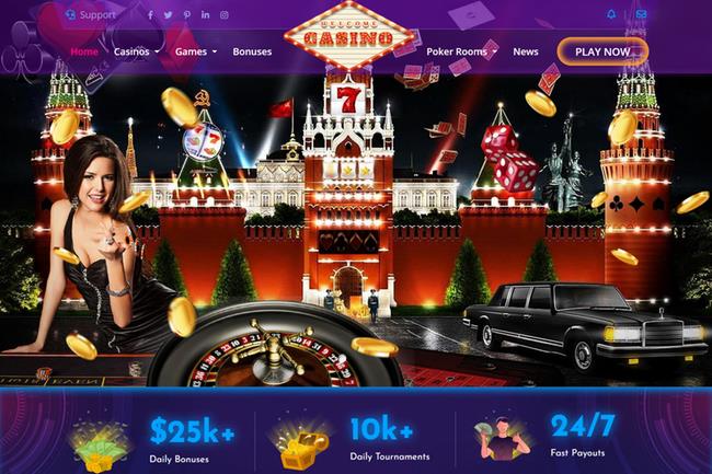 Russia 1 Casino Website Design - Dealer and Elements